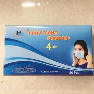 Khẩu trang 4 lớp famapro hộp 50c