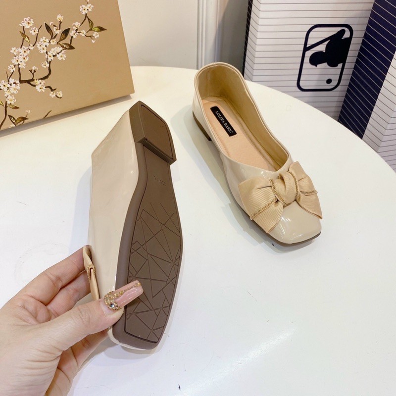 GIÀY BÚP BÊ MŨI VUÔNG NƠ THẮT SIÊU HÓT