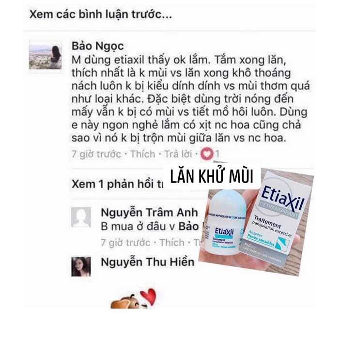 Lăn Khử Mùi Hôi Etiaxil [Hết Mùi 100%] Lăn Nách Chính Hãng Dành Cho Da Nhạy Cảm Aisselles Sensibles 15ml