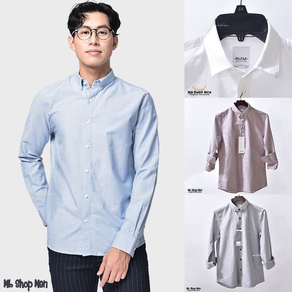 Áosơ mi nam oxford chính hãng chất cotton kiểu hàn quốc