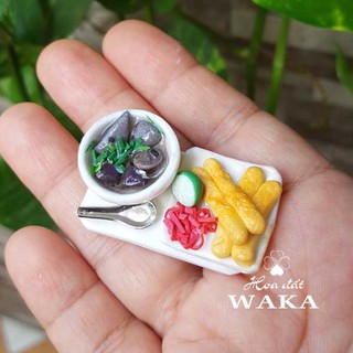 Set Cháo Bánh Quẩy Mini Food 01- Mô hình 1/12