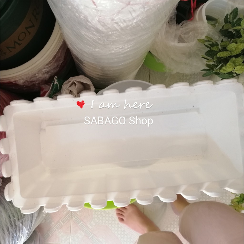 Chậu hàng rào nhựa size lớn 44cm Bền đẹp - cHẬU CHỮ NHẬT