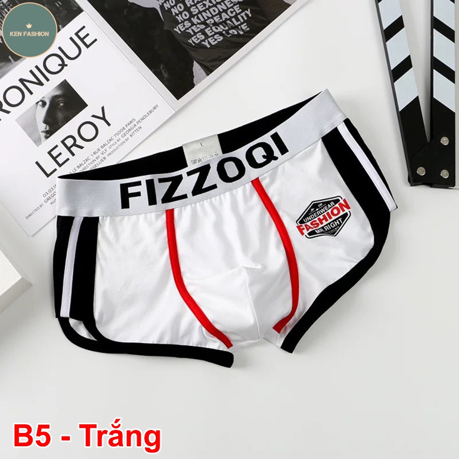 Quần lót nam cao cấp FIZZOQI QS1 quần sịp đùi 5 màu, chất cotton, đầy đủ size từ 40-105kg