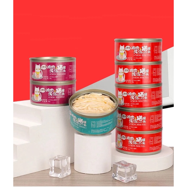 Pate cho mèo Meomeoda (Poroca) - 12 lon - thịt gà xé, nhiều nước sốt