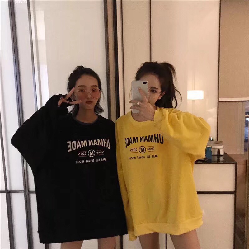 SALE LỚN 12-12 [FLASH SALE] Áo phông nỉ dáng rộng HUMAN