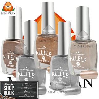 Các Màu Xám Chì Nhũ, Da Bạc, Xám Chì Bạc, Da Nhũ Quý Phái, Sơn Móng Tay Allele Chai 15ml, Tone Màu Cá Tính