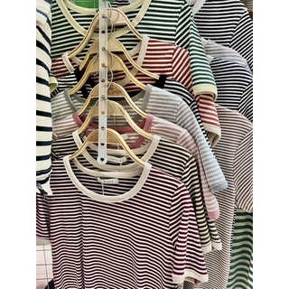 Áo Pull Kẻ Tăm Sợi Dệt Form Vừa Dáng Basic