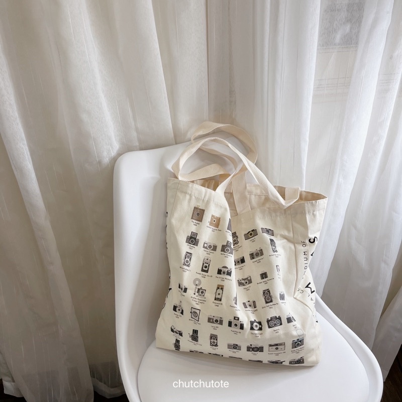 T180/Túi Bao Bố hình camera vintage