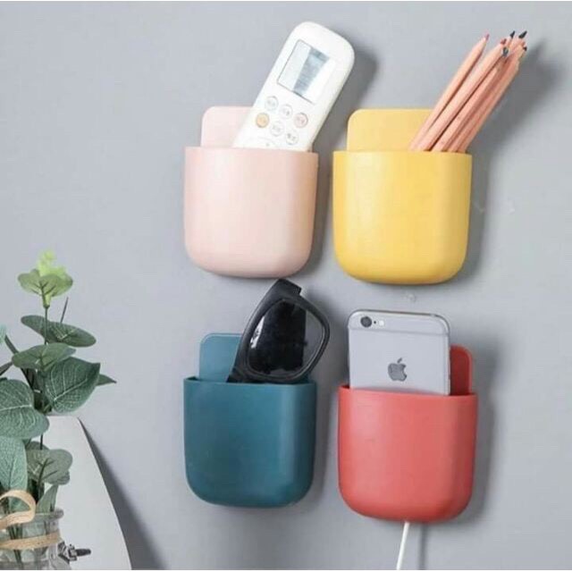 Khay Cắm Bút Viết, Điện Thoại, Điều Khiển Vật Dụng Đa Năng Dán Tường Dán Bàn Làm Việc Tiện Lợi H065