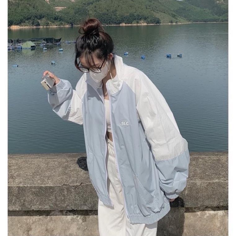 Áo Khoác Dù Khoá Zip Có Túi In Hình SLC Khoác 2 Lớp Hottrend Siêu Đẹp Unisex Nam Nữ