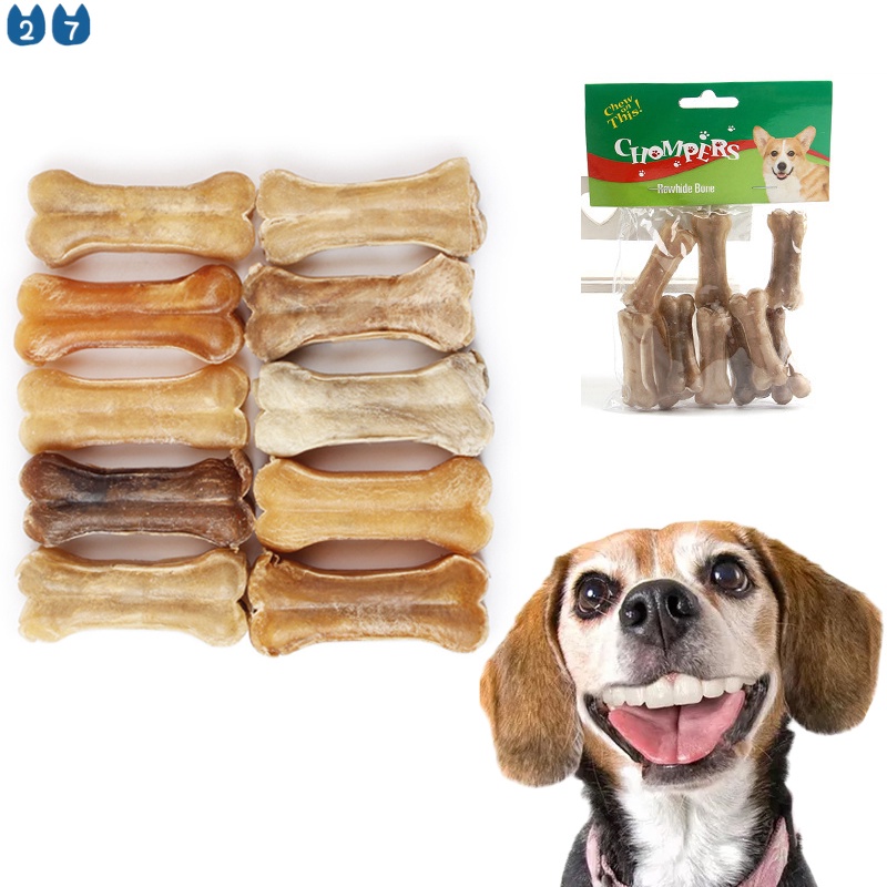 Túi 10 Thanh Da Bò Đồ Chơi Gặm Cho Thú Cưng 27 Cái