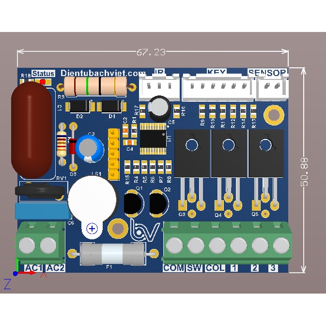 Mạch điều khiển quạt từ xa học lệnh remote tivi