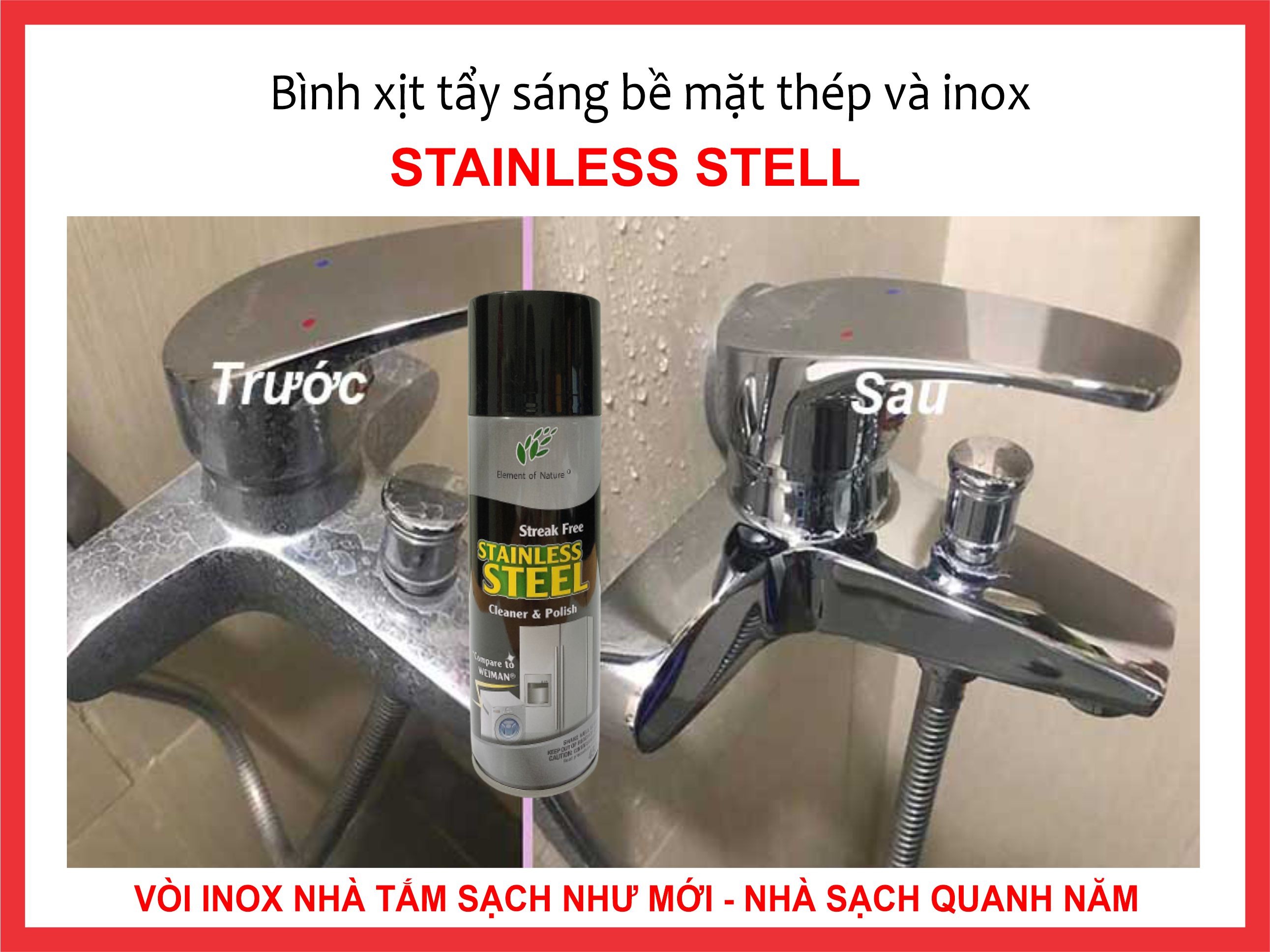 Bình xịt đánh bóng bề mặt dụng cụ Inox AIBO tẩy sạch mọi vết ố bẩn, gỉ sét