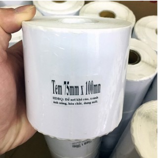 (SỐC Cuộn 300 tem ) Giấy in vận đơn tự dính 75x100 vận chuyển, tem in phiếu giao hàng TMĐT, tem nhiệt dán phiếu đơn hàng