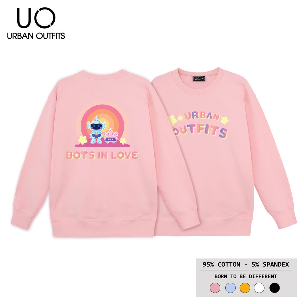 Áo Sweater Form Rộng Nữ Nam URBAN OUTFITS In BOTS IN LOVE SWO28 Thun Cotton Nỉ 4 Chiều Local Brand