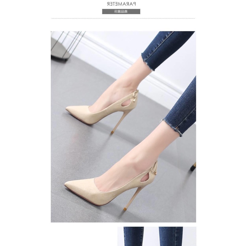 Women's Shoes Autumn 2021 New Hollow Bow Fashion All-Match High Heels Female Stiletto Sexy Pointed Shallow Mouth Shoes