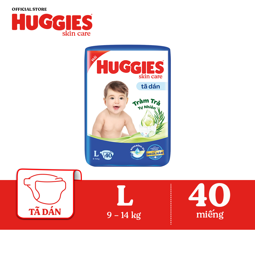 Tã dán Huggies Skincare Jumbo M46+3/ L40/ XL34