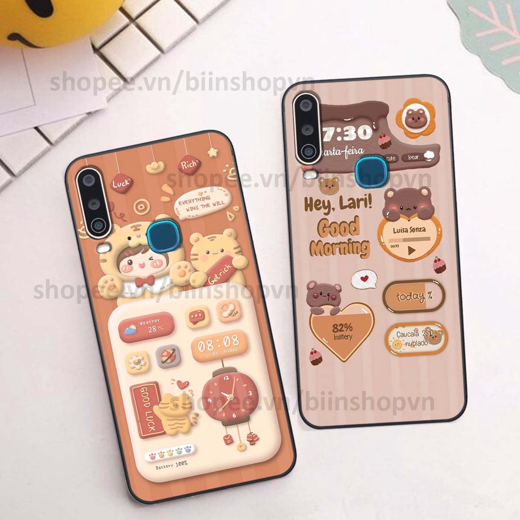 Ốp Vivo U10 / Y12 / Y15 / Y17 in 3D icon gấu nổi siêu xinh, siêu đáng yêu, cá tính phong cách