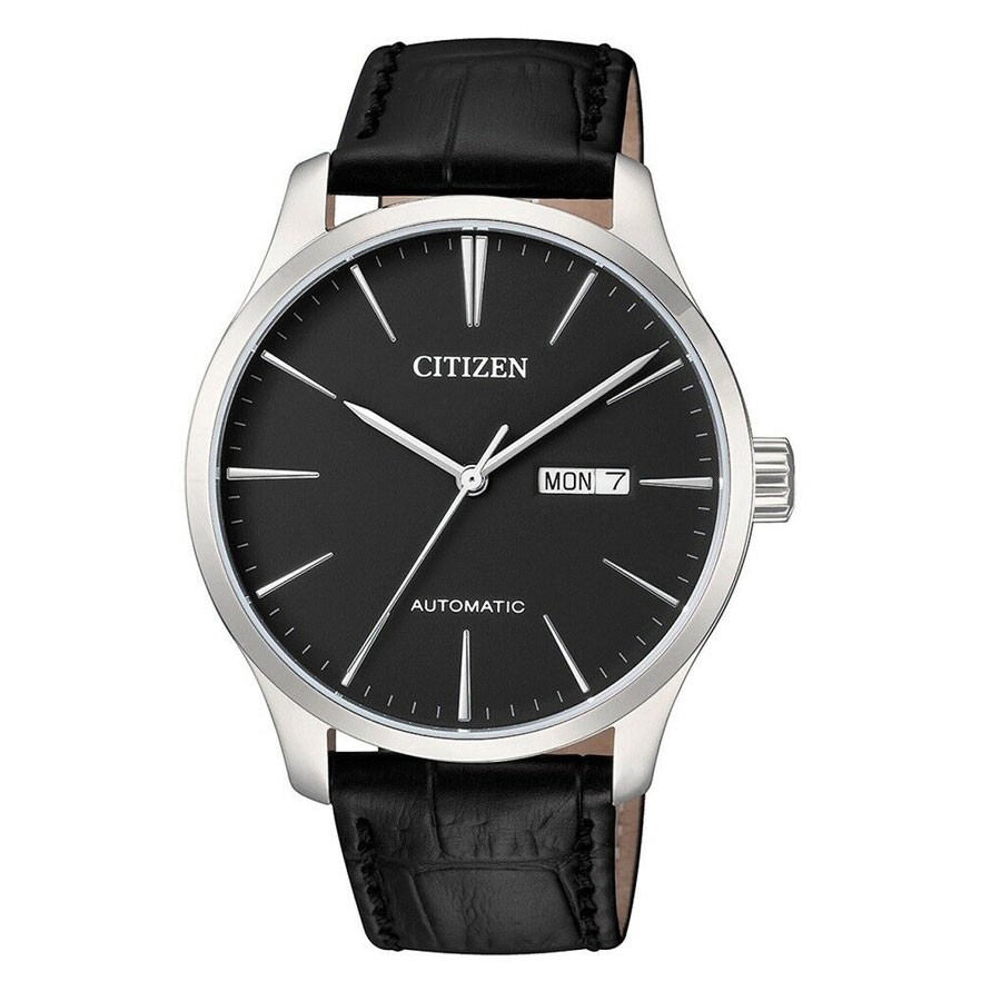 Đồng Hồ Citizen Nam Dây Da Máy Cơ-Automatic NH8350-08E - Mặt Đen (40mm)