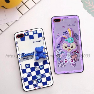Ốp lưng Iphone 7 / 8 / 7 Plus / 8 Plus in hình 3D gấu cute cool ngầu giả nổi cạnh viền vuông bảo vệ camera.