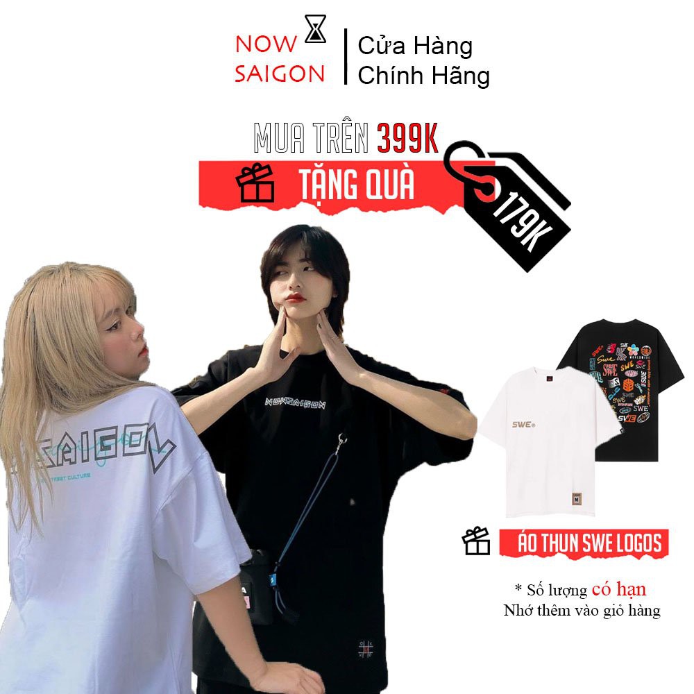 [Hàng chính hãng] Áo thun Nowsaigon local brand tee chính hãng full tag logo phông unisex ulzzang nam nữ oversize