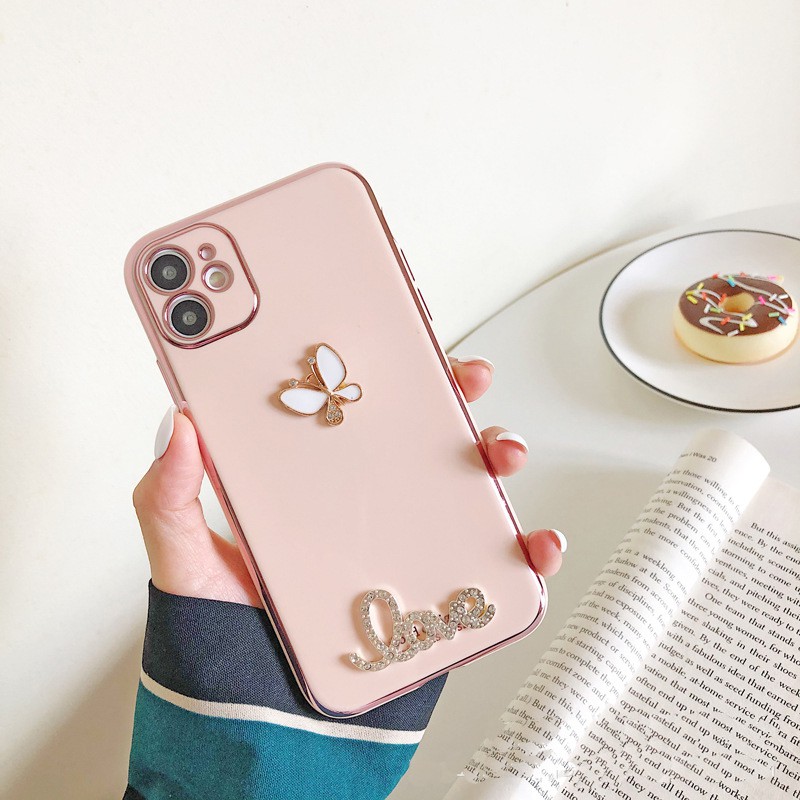 ốp điện thoại Họa Tiết Bướm Lấp Lánh Ch Huawei Y7A Y9S Honor 8X 9X Play Honor 9 10 Lite Bling Diamond Butterfly Soft Phone Case Back Full Cover