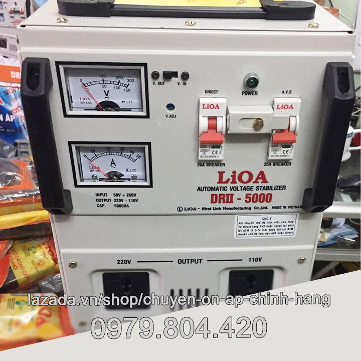 Ổn Áp Lioa 5KVA 1 Pha Dải 50-250V,NEW2020