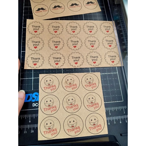 Set 10 sticker '' Thank you '' giấy kraft cắt sẵn