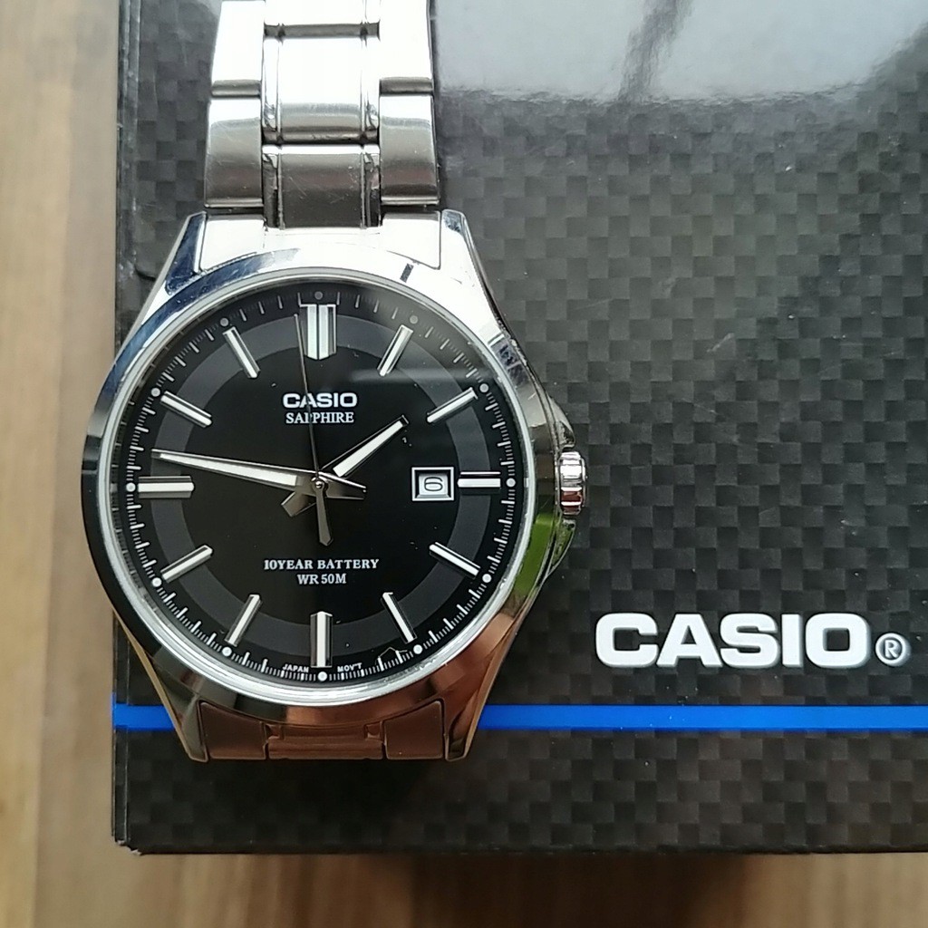 Đồng Hồ Nam Casio MTS-100D-1AVDF Dây Kim Loại - Kính Saphia - Tuổi Thọ Pin 10 Năm