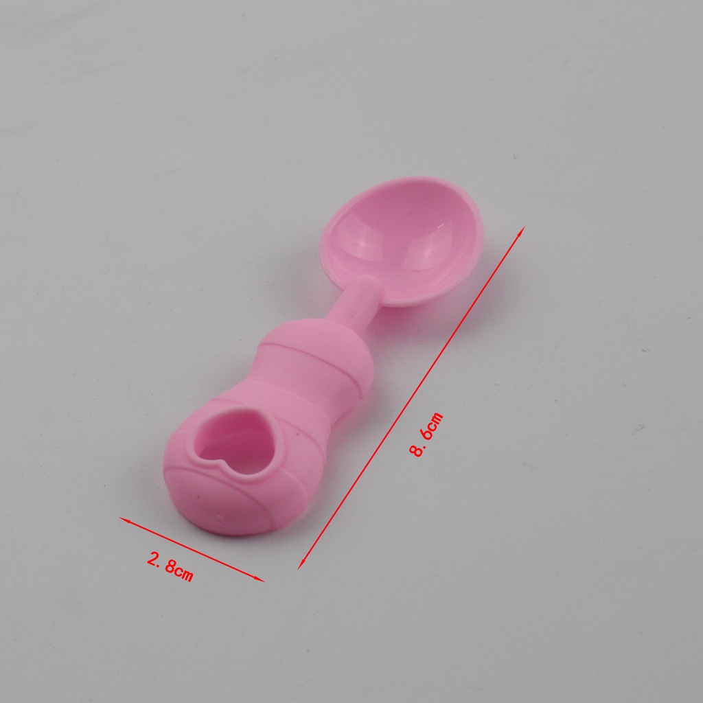Phụ kiện búp bê bộ đồ ăn nhựa màu hồng cho búp bê barbie ANDATOY AD920