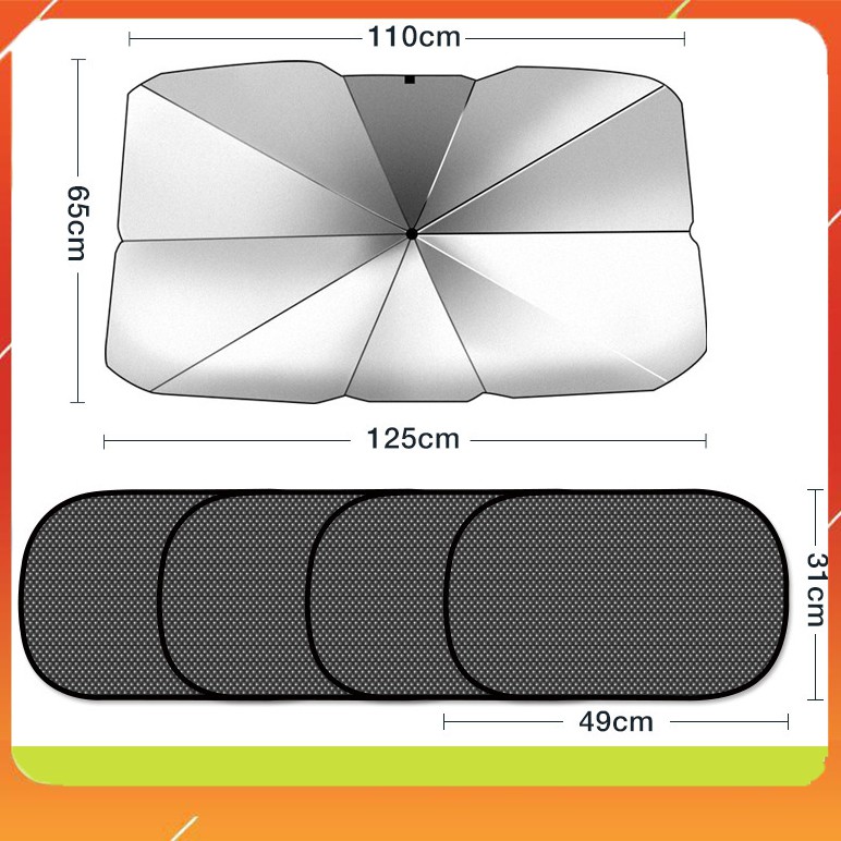Phụ Kiện Xe Hơi Hitechlife Dù Che Nắng Kính Lái Xe Hơi Cao Cấp (Tặng Kèm Bao Da) - Dù Che Nắng Dạng Ô Sang Trọng Giá Rẻ