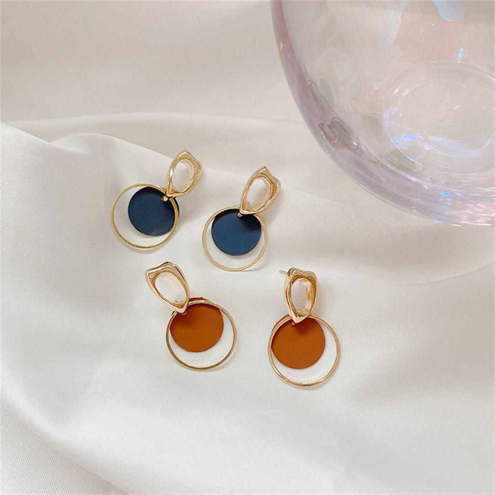 ROWANS Khuyên Tai Lủng Lẳng Màu Sáng Đơn Giản Dễ Phối Đồ