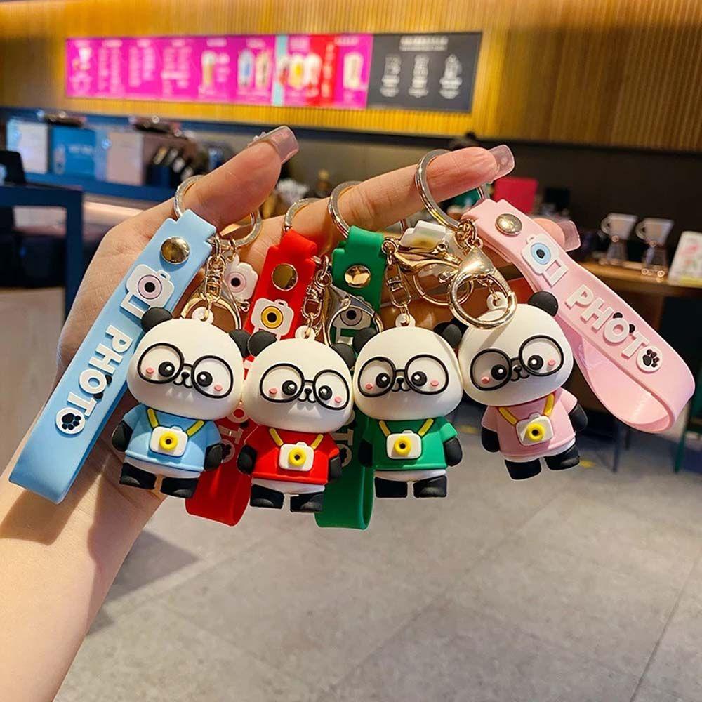 LANFY Móc Khóa Hình Gấu Trúc 3D Dễ Thương