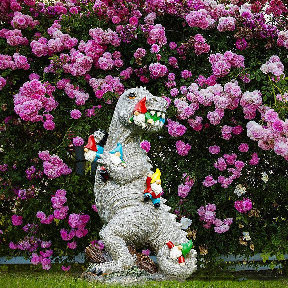 Mô Hình Khủng Long Ăn Gnomes Vui Nhộn Trang Trí Sân Vườn
