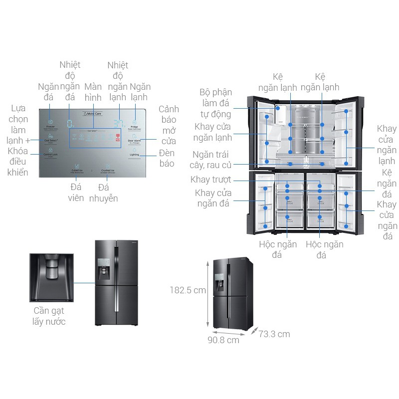 Tủ lạnh 4 cánh Samsung RF56K9041SG/SV - 633 Lít Inverter