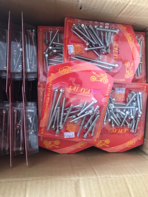 Ốc lốc máy inox 304 salaya wave dream, exciter winner các loại