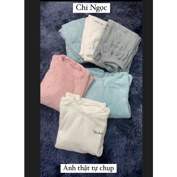 Bộ ngủ mặc nhà nỉ bông mềm mịn hot mùa đông 2021