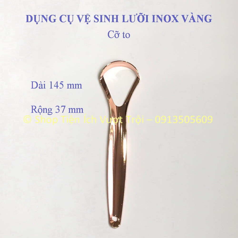 Dụng cụ nạo sạch rêu lưỡi cỡ to bằng Inox, dùng bền, cây rơ lưỡi cỡ lớn, chống hơi thở hôi nóng-Tiện Ích Vượt Trội