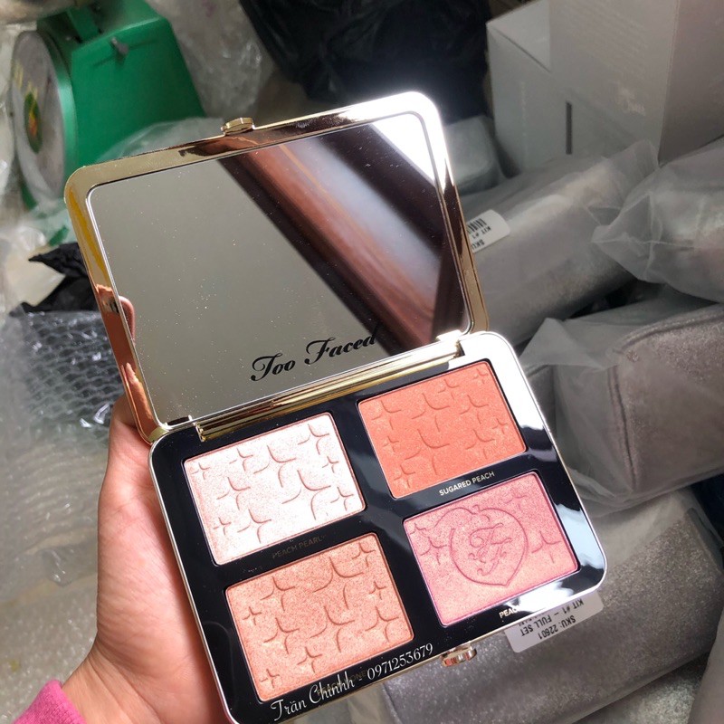 Có sẵn - Bảng phấn má TooFaced Sugar Peach 4 ô