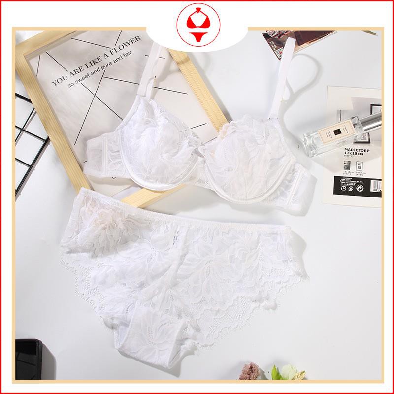 Bộ đồ lót ⚡kèm quà tặng ⚡ Set đồ lót cao cấp  khuy vàng ren mút mỏng có gọng C1219 | BigBuy360 - bigbuy360.vn