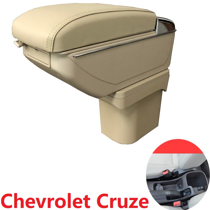 Hộp tỳ tay ô tô, xe hơi Chevrolet Cruze DUSB-CRZE tích hợp 7 cổng USB cao cấp da PU