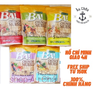 Ngũ cốc ăn sáng giảm cân Bakalland Crunchy Muesli trái cây sấy dinh dưỡng cao cấp đủ loại 300gr NK Ba Lan