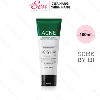 Sữa Rửa Mặt Cho Da Mụn Giúp Loại Trừ Và Ngừa Mụn Làm Trắng Da SOME BY MI AHA-BHA-PHA 30 Days Miracle Acne Clear Foam 100