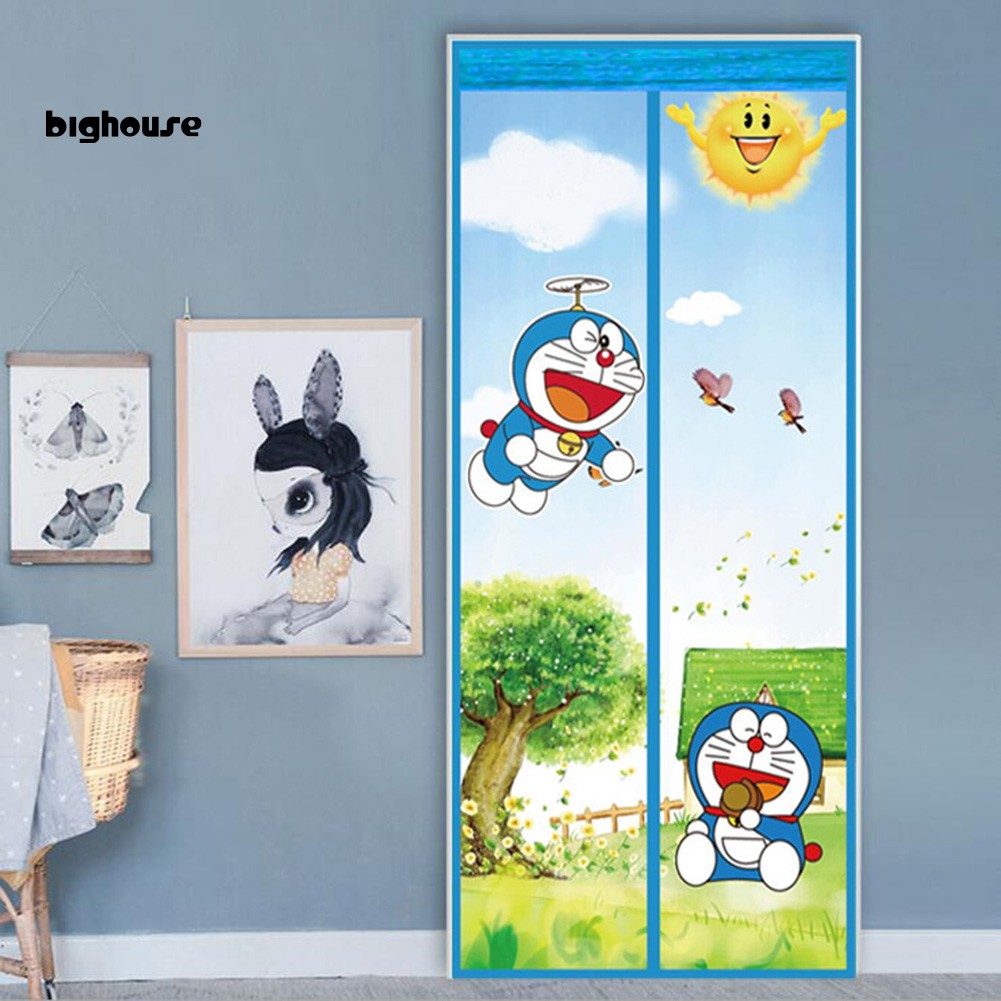 rèm cửa sổ Nam Châm Chống Muỗi Hình Mèo Doraemon Stitch Hoạt Hình