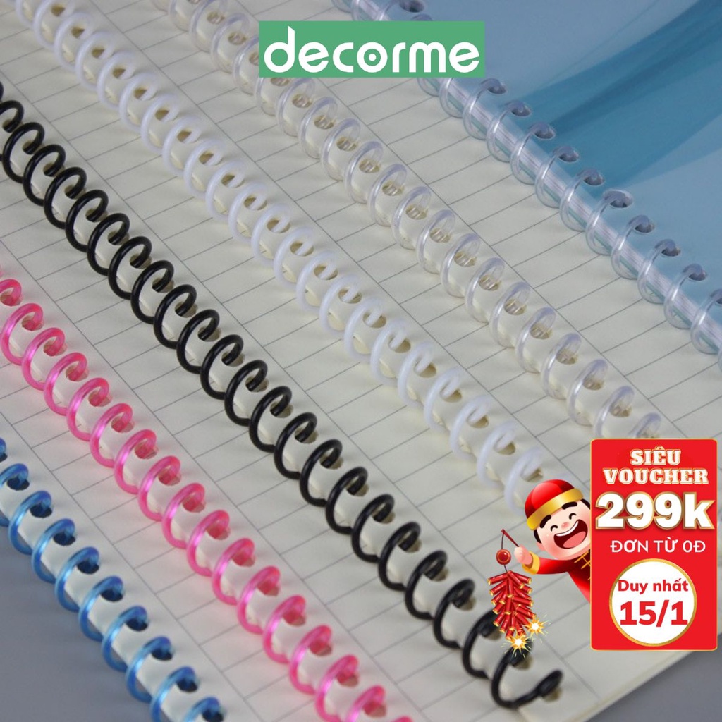 Gáy lò xo DecorMe binder thanh còng lò xo làm sổ có thể cắt được nhiều size nhiều màu