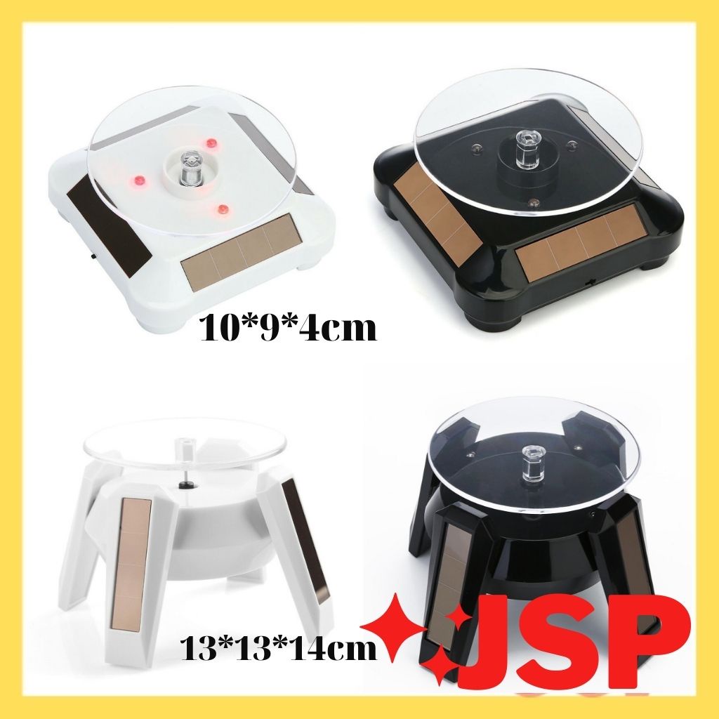 Đế xoay trưng bày sản phẩm có đèn LED năng lượng mặt trời hoặc pin bàn xoay trưng bày JSP