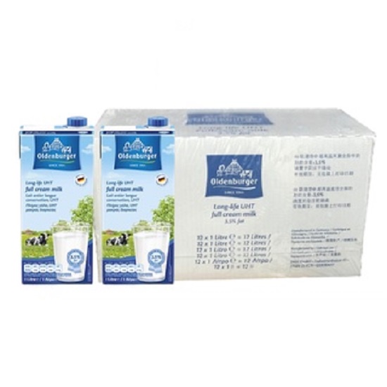 [SenXanh Emart] Thùng 12 Hộp Sữa Oldenburger 1L - Sữa Tươi Nguyên Kem - Sữa Đức