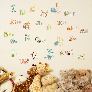 Decal dán tường Bảng chữ cái và con thú
