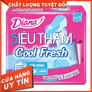 Diana Siêu Thấm có cánh Cool Fresh 1 Gói 8 miếng