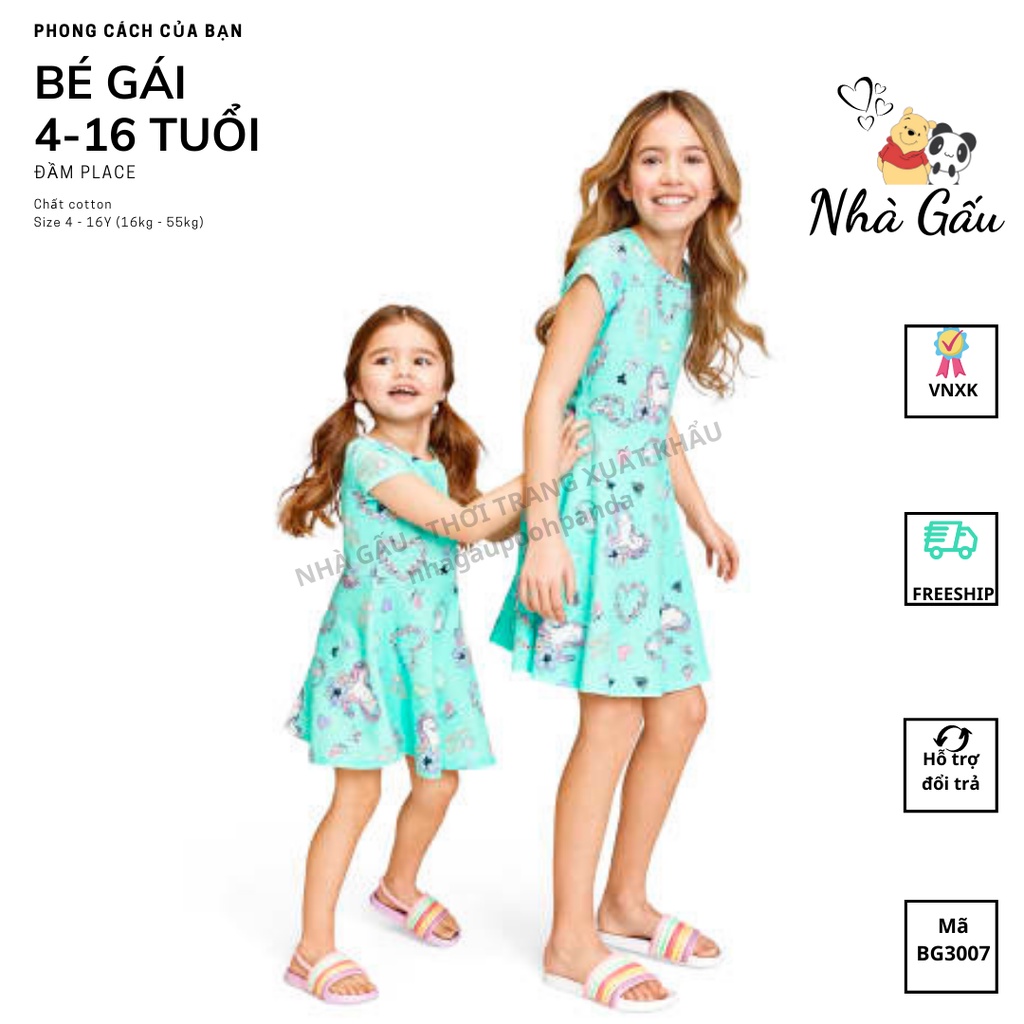 Đầm pony xanh size đại cho be gái BG2233